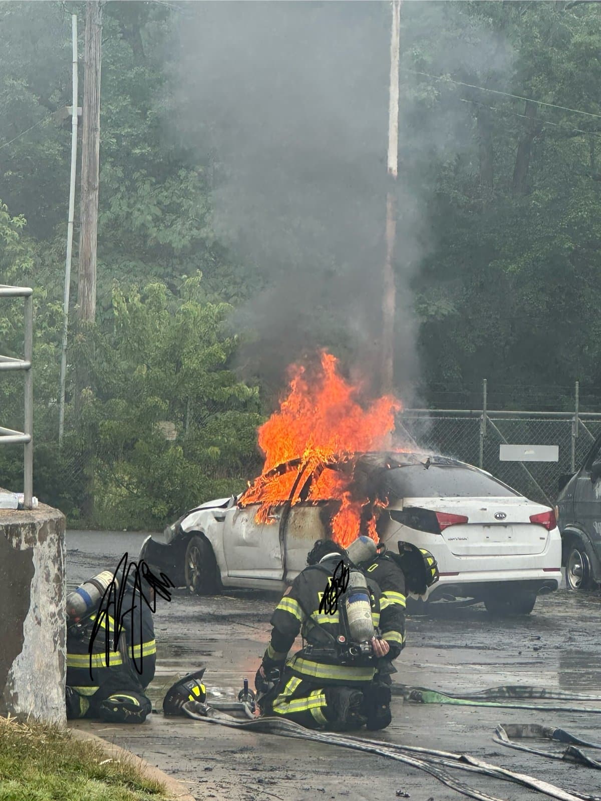 Car fire training scenario